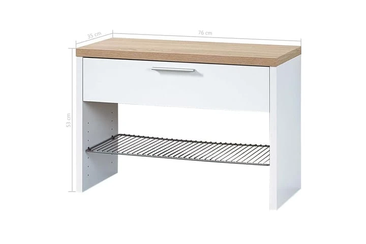 Germania Skohylla/bänk Top Vit & Sonoma Ek 3192-178 5 Germania Skohylla/bänk Top Vit & Sonoma Ek 3192-178 - Bild 5