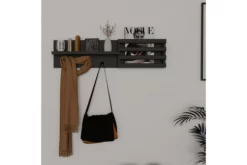 Hatthylla Husow 80x11 Cm 2 Hyllor 6 Hatthylla Husow 80x11 Cm 2 Hyllor -SONGMICS Försäljning hatthylla husow 80x11 cm 2 hyllor antracit 4017813