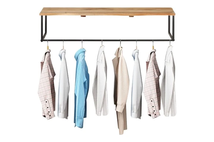 Hatthylla Med Levande Kant 100x35x22 Cm Massivt Akaciaträ 8 Hatthylla Med Levande Kant 100x35x22 Cm Massivt Akaciaträ - Bild 8