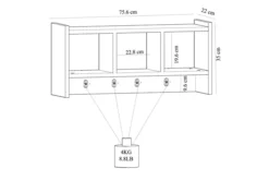 Hatthylla Neubach 76x22 Cm 2 Hyllor -SONGMICS Försäljning hatthylla neubach 76x22 cm 2 hyllor bla 4933704