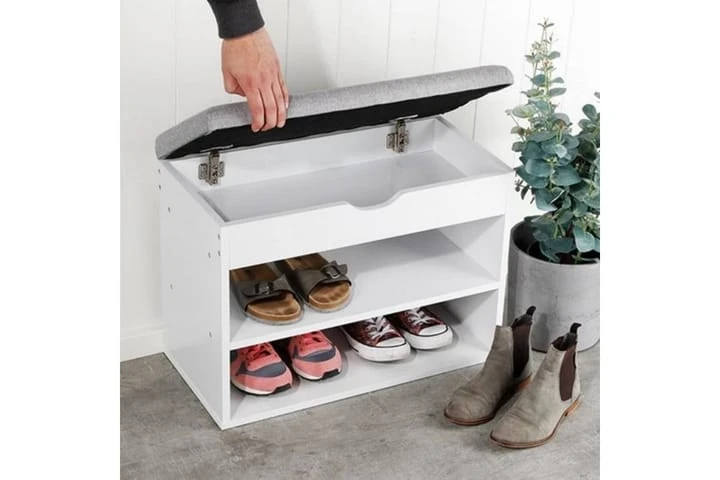 HI Skohylla Med Bänk Kudde 60x30x45 Cm 3 HI Skohylla Med Bänk Kudde 60x30x45 Cm - Bild 3