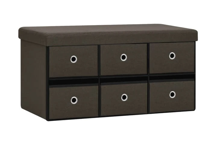 Hopfällbar Förvaringsbänk Blå 76x38x38 Cm Konstlinne 1 Hopfällbar Förvaringsbänk Blå 76x38x38 Cm Konstlinne