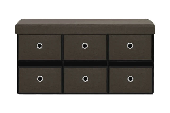 Hopfällbar Förvaringsbänk Blå 76x38x38 Cm Konstlinne 3 Hopfällbar Förvaringsbänk Blå 76x38x38 Cm Konstlinne - Bild 3