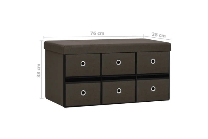 Hopfällbar Förvaringsbänk Blå 76x38x38 Cm Konstlinne 10 Hopfällbar Förvaringsbänk Blå 76x38x38 Cm Konstlinne - Bild 10