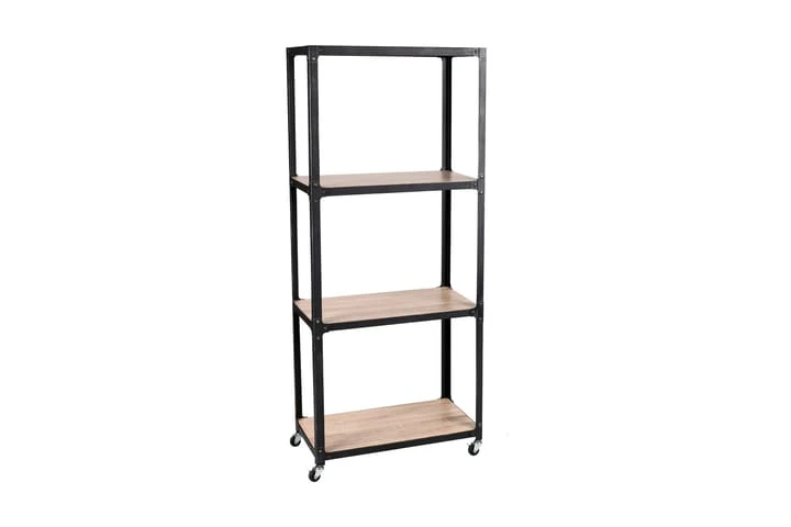 Hylla Med Hjul 60x30x140cm Brun/Svart 1 Hylla Med Hjul 60x30x140cm Brun/Svart