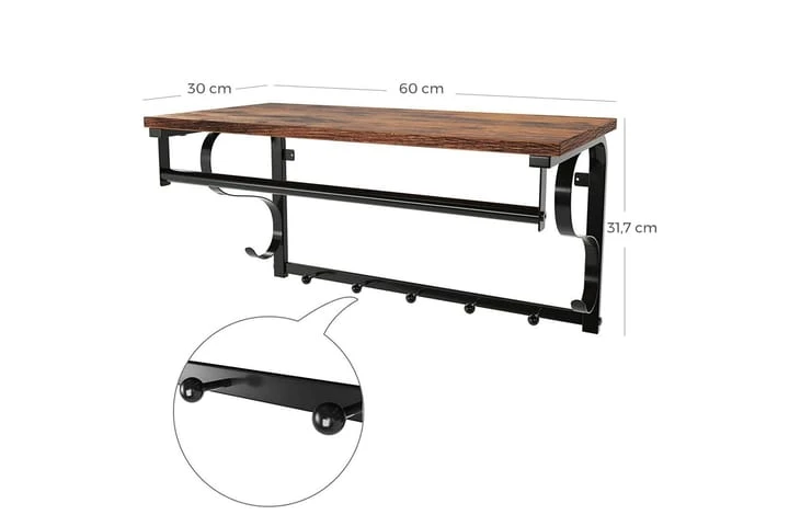 Industriell Klädeshängare Svart 3 Industriell Klädeshängare Svart - Bild 3