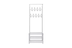 Framsida -SONGMICS Försäljning kapphangare med skohylla 68x32x1825 cm vit vit 3504339