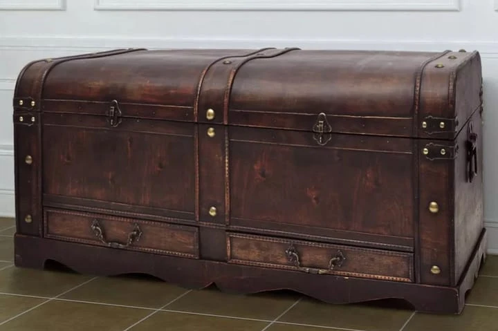 Skattkista Vintagestil Stor Trä Brun 5 Skattkista Vintagestil Stor Trä Brun - Bild 5