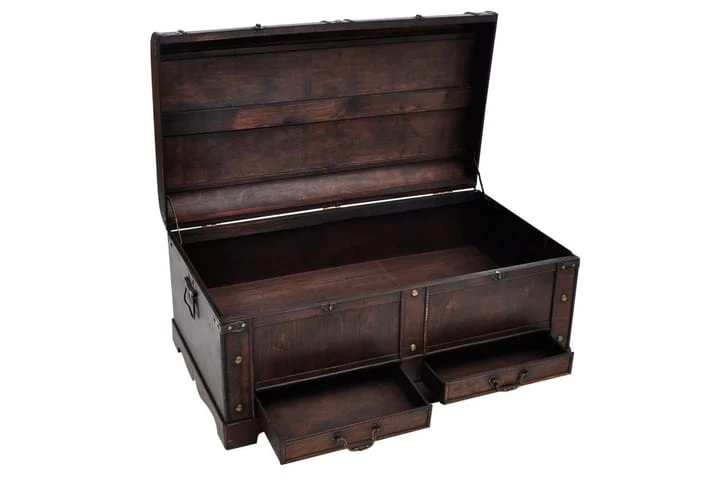 Skattkista Vintagestil Stor Trä Brun 4 Skattkista Vintagestil Stor Trä Brun - Bild 4