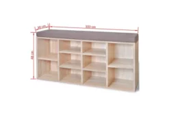 Skobänk Med 10 Hyllfack Ek-färg 9 Skobänk Med 10 Hyllfack Ek-färg -SONGMICS Försäljning skobank med 10 hyllfack ek farg brun 3504246