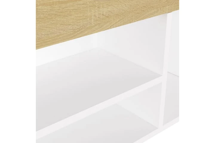 Skobänk Med Dyna Vit 104x30x49 Cm Spånskiva 7 Skobänk Med Dyna Vit 104x30x49 Cm Spånskiva - Bild 7