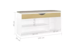 Skobänk Med Dyna Vit 104x30x49 Cm Spånskiva 15 Skobänk Med Dyna Vit 104x30x49 Cm Spånskiva -SONGMICS Försäljning skobank med dyna vit och sonoma ek 104x30x49 cm spanskiva vitek 4111688