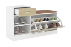 Skobänk Vit 94,5x31x57 Cm Spånskiva 11 Skobänk Vit 94,5x31x57 Cm Spånskiva -SONGMICS Försäljning skobank vit och sonoma ek 945x31x57 cm spanskiva beige 4197965