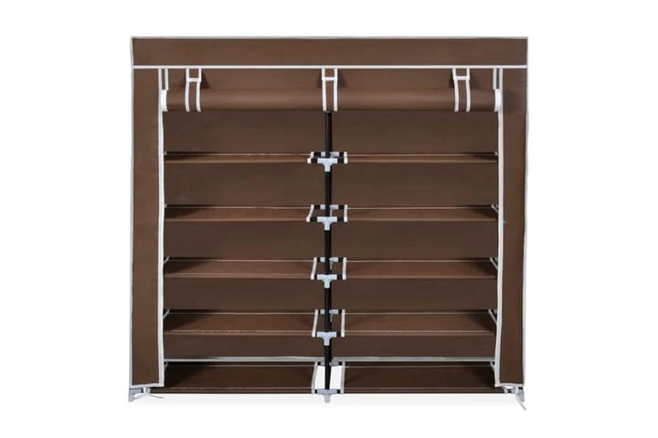 Skoförvaring Med överdrag Grå 115x28x110 Cm Tyg 2 Skoförvaring Med överdrag Grå 115x28x110 Cm Tyg - Bild 2