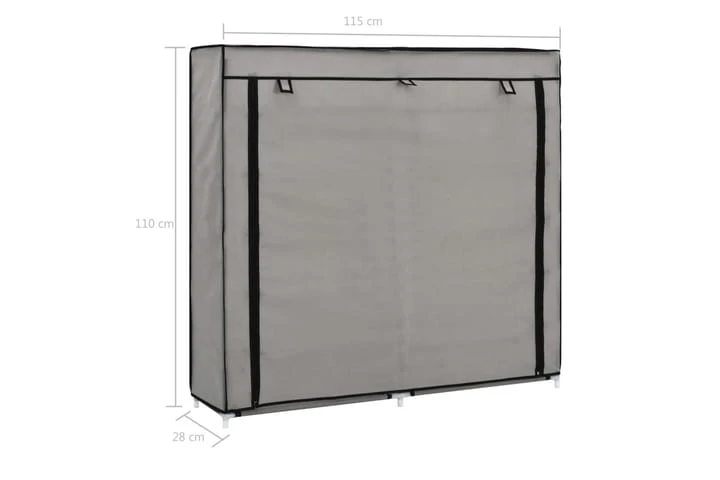 Skoförvaring Med överdrag Grå 115x28x110 Cm Tyg 8 Skoförvaring Med överdrag Grå 115x28x110 Cm Tyg - Bild 8