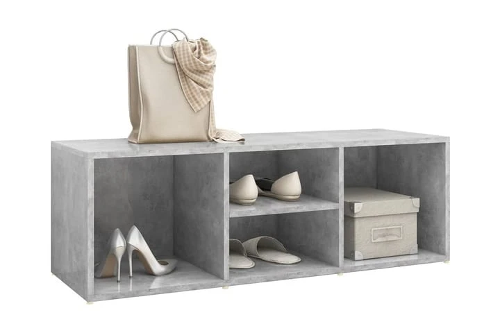 Skoförvaringsbänk Betonggrå 105x35x35 Cm Spånskiva 4 Skoförvaringsbänk Betonggrå 105x35x35 Cm Spånskiva - Bild 4