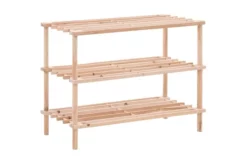 Skohylla 3 Hyllplan Massivt Granträ