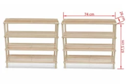 Skohylla 4 Hyllplan 2 St Massivt Granträ 7 Skohylla 4 Hyllplan 2 St Massivt Granträ -SONGMICS Försäljning skohylla 4 hyllplan 2 st massivt grantra beige 3504199