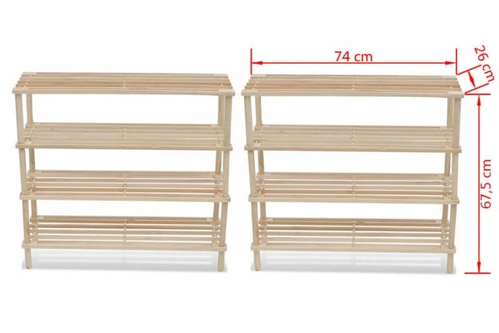 Skohylla 4 Hyllplan 2 St Massivt Granträ 4 Skohylla 4 Hyllplan 2 St Massivt Granträ - Bild 4
