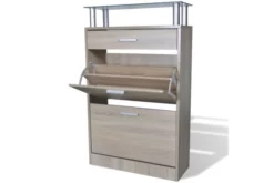 Skohylla I Trä Med Låda Och Glashylla Ekimitation -SONGMICS Försäljning skohylla i tra med lada och glashylla ekimitation brun 3504227