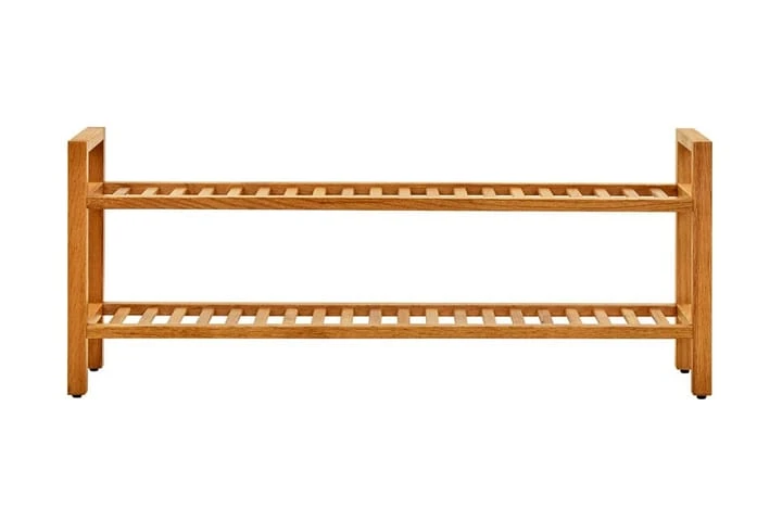 Skohylla Med 2 Hyllor 100x27x40 Cm Massiv Ek 2 Skohylla Med 2 Hyllor 100x27x40 Cm Massiv Ek - Bild 2