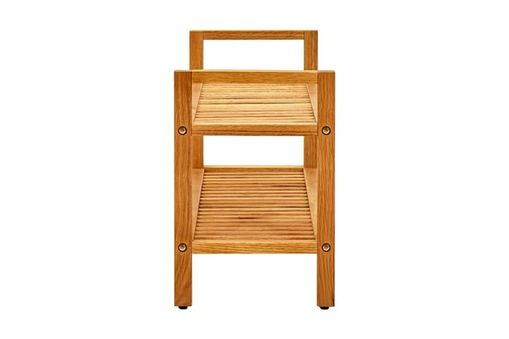 Skohylla Med 2 Hyllor 100x27x40 Cm Massiv Ek 3 Skohylla Med 2 Hyllor 100x27x40 Cm Massiv Ek - Bild 3