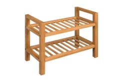 Skohylla Med 2 Hyllor 50x27x40 Cm Massiv Ek