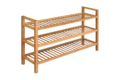 Skohylla Med 3 Hyllor 100x27x60 Cm Massiv Ek