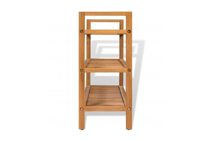 Skohylla Med 3 Hyllor 100x27x60 Cm Massiv Ek 3 Skohylla Med 3 Hyllor 100x27x60 Cm Massiv Ek - Bild 3