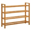 Skohylla Med 4 Hyllor 100x27x80 Cm Massiv Ek