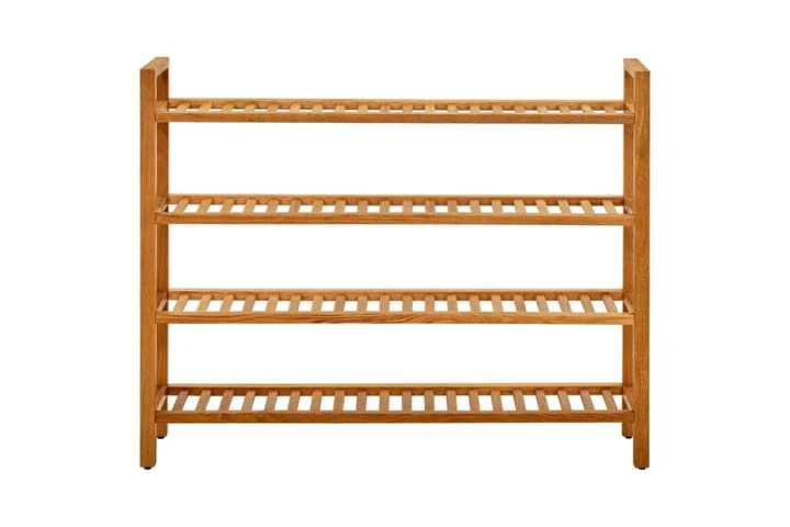 Skohylla Med 4 Hyllor 100x27x80 Cm Massiv Ek 2 Skohylla Med 4 Hyllor 100x27x80 Cm Massiv Ek - Bild 2