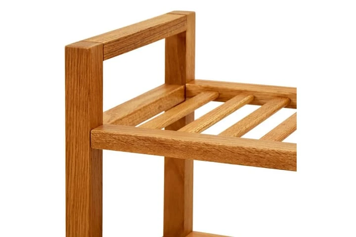 Skohylla Med 4 Hyllor 100x27x80 Cm Massiv Ek 4 Skohylla Med 4 Hyllor 100x27x80 Cm Massiv Ek - Bild 4