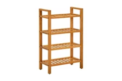 Skohylla Med 4 Hyllor 50x27x80 Cm Massiv Ek