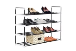 Skohylla Med 4 Hyllor Metall Och Plast Svart 9 Skohylla Med 4 Hyllor Metall Och Plast Svart -SONGMICS Försäljning skohylla med 4 hyllor metall och plast svart svart 4113704