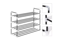 Skohylla Med 4 Hyllor Metall Och Plast Svart 10 Skohylla Med 4 Hyllor Metall Och Plast Svart -SONGMICS Försäljning skohylla med 4 hyllor metall och plast svart svart 4113705