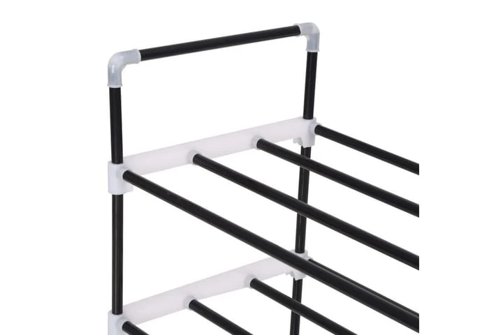 Skohylla Med 4 Hyllor Metall Och Plast Svart 5 Skohylla Med 4 Hyllor Metall Och Plast Svart - Bild 5