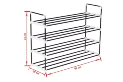 Skohylla Med 4 Hyllor Metall Och Plast Svart 13 Skohylla Med 4 Hyllor Metall Och Plast Svart -SONGMICS Försäljning skohylla med 4 hyllor metall och plast svart svart 4113708