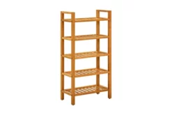 Skohylla Med 5 Hyllor 50x27x100 Cm Massiv Ek