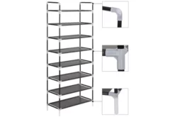 Skohylla Med 8 Hyllor Metall Och Non-woven Tyg Silver 10 Skohylla Med 8 Hyllor Metall Och Non-woven Tyg Silver -SONGMICS Försäljning skohylla med 8 hyllor metall och non woven tyg svart svart 3059511