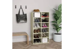 Framsida -SONGMICS Försäljning skohylla sonoma ek 54x34x100 cm spanskiva brun 3488442