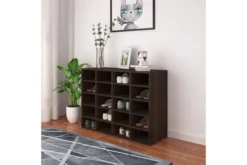 Framsida -SONGMICS Försäljning skohylla spanskiva 92x30x675 cm rokfargad ek brun 4200125