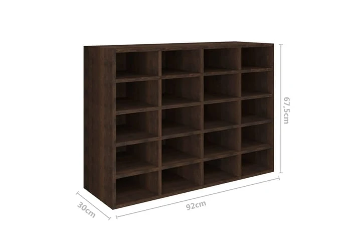 Skohylla Spånskiva 92x30x67,5 Cm Brun Ek 6 Skohylla Spånskiva 92x30x67,5 Cm Brun Ek - Bild 6