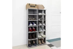 Skohyllor 2 St Vit 25x27x102 Cm Spånskiva -SONGMICS Försäljning skohyllor 2 st betonggra 25x27x102 cm betonggra 4110705