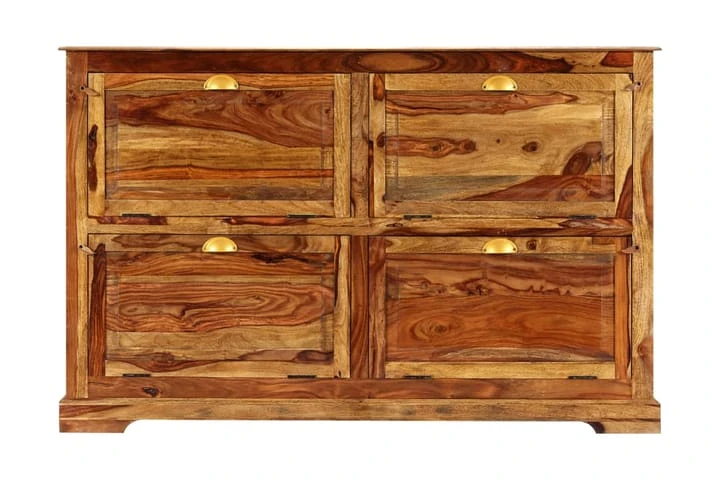 Skoskåp 140x35x90 Cm Massivt Sheshamträ 2 Skoskåp 140x35x90 Cm Massivt Sheshamträ - Bild 2
