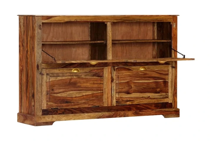 Skoskåp 140x35x90 Cm Massivt Sheshamträ 3 Skoskåp 140x35x90 Cm Massivt Sheshamträ - Bild 3