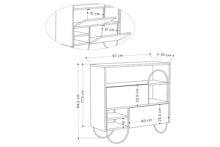 Skoskåp 35x97 Cm 5 Skoskåp 35x97 Cm - Bild 5