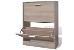 Skoskåp I Trä Med 2 Fack Eklook -SONGMICS Försäljning skoskap i tra med 2 fack eklook brun 3504201