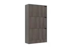 Skoskåp Med 3 Dörrar Grå Sonoma-ek 59x24x105 Cm Spånskiva