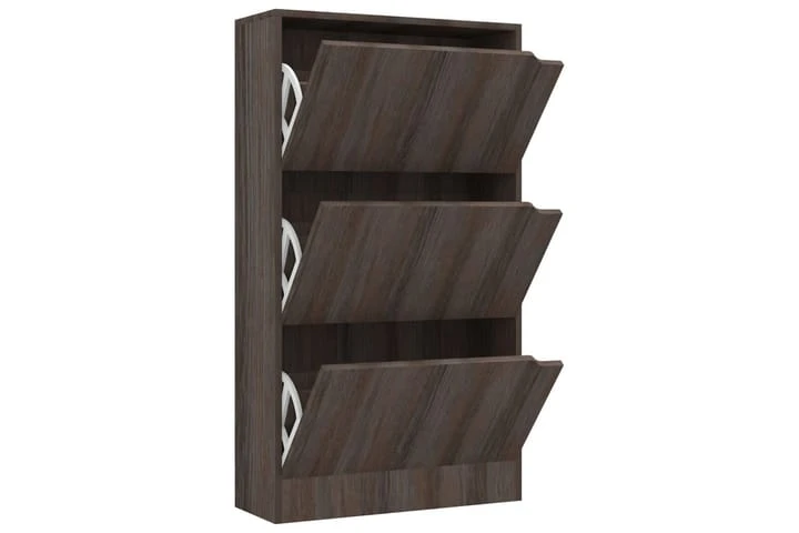 Skoskåp Med 3 Dörrar Grå Sonoma-ek 59x24x105 Cm Spånskiva 4 Skoskåp Med 3 Dörrar Grå Sonoma-ek 59x24x105 Cm Spånskiva - Bild 4