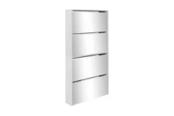 Skoskåp Med 4 Lådor Och Spegel Ek 63x17x134 Cm